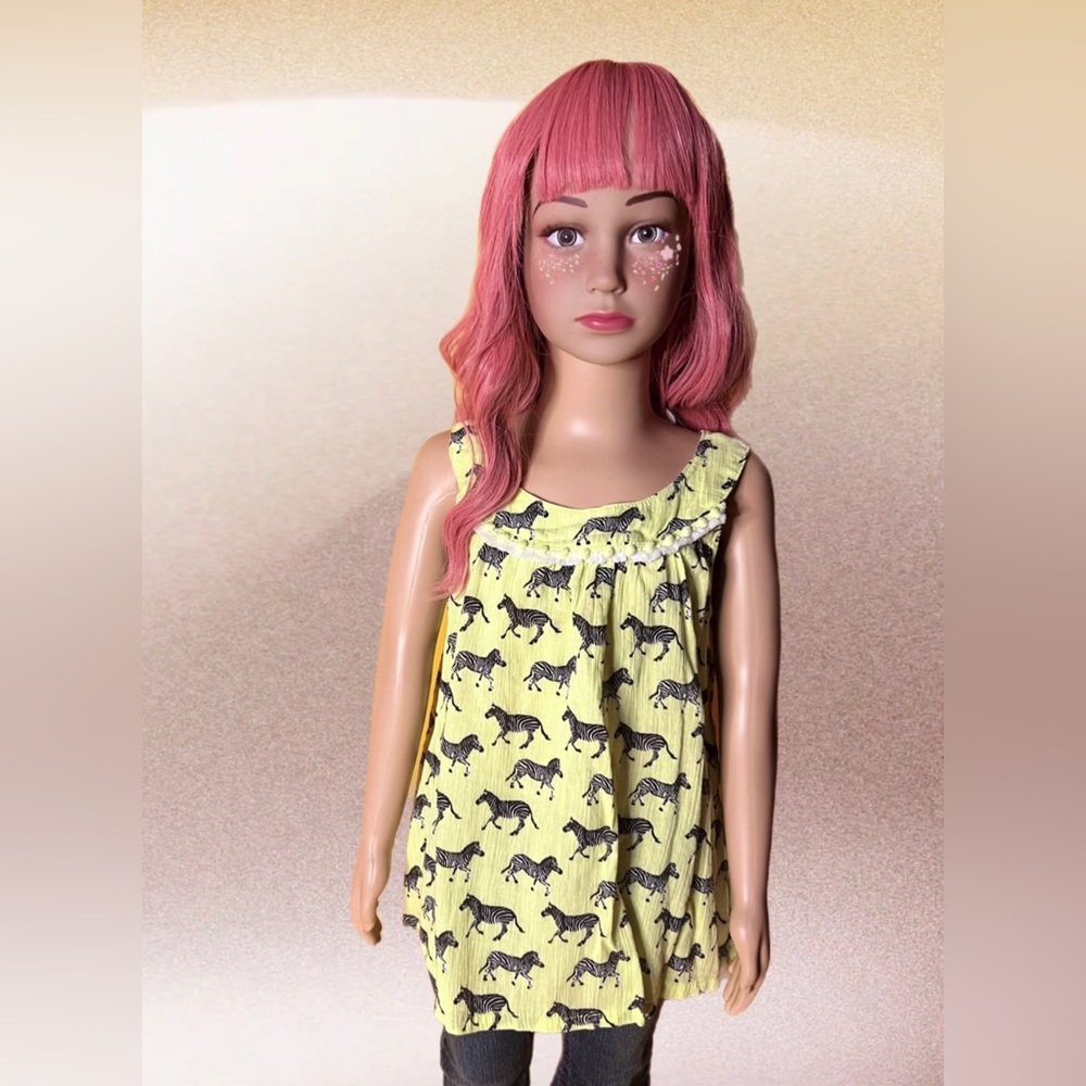 Vibrant Green Muslin Zebra Printed Tassel Tunic Top